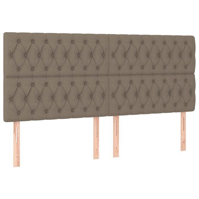 Bed base with mattress - vidaXL - 180x200 cm - Taupe - Polyester fabric - Pocket springs - Medium-firm support
