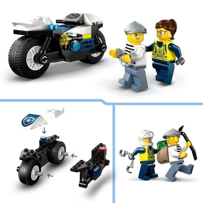 LEGO City 60455 Police Motorcycle Chase - Building Set for Ages 4+