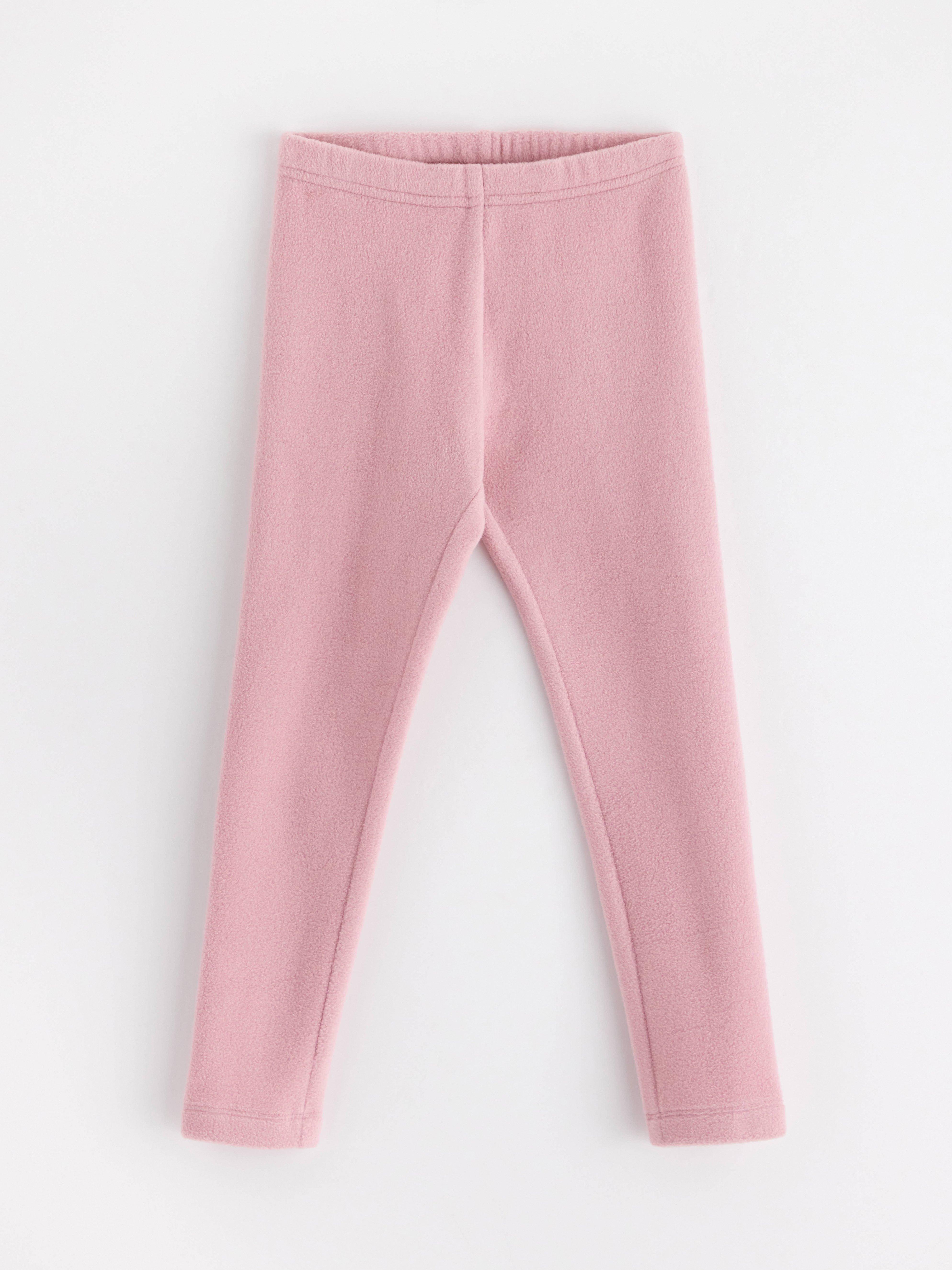 Legginsit mikrofleeceä, pölynpunaiset