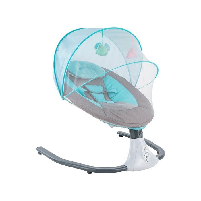 Balancelle Électrique Bébé 1-12 Mois, Balancement Automatique 4 Angles, Musique Bluetooth, Télécommande, Pliable et Sécurisée