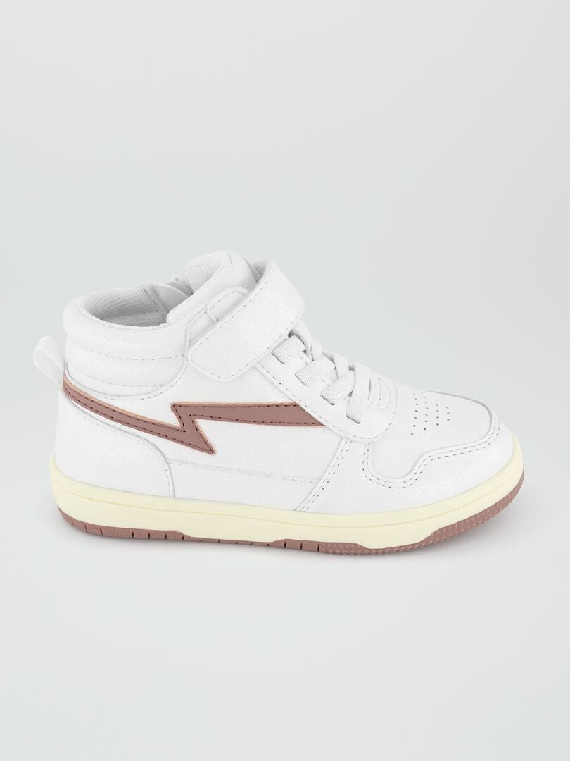 Tricolor hoge sneakers - wit
