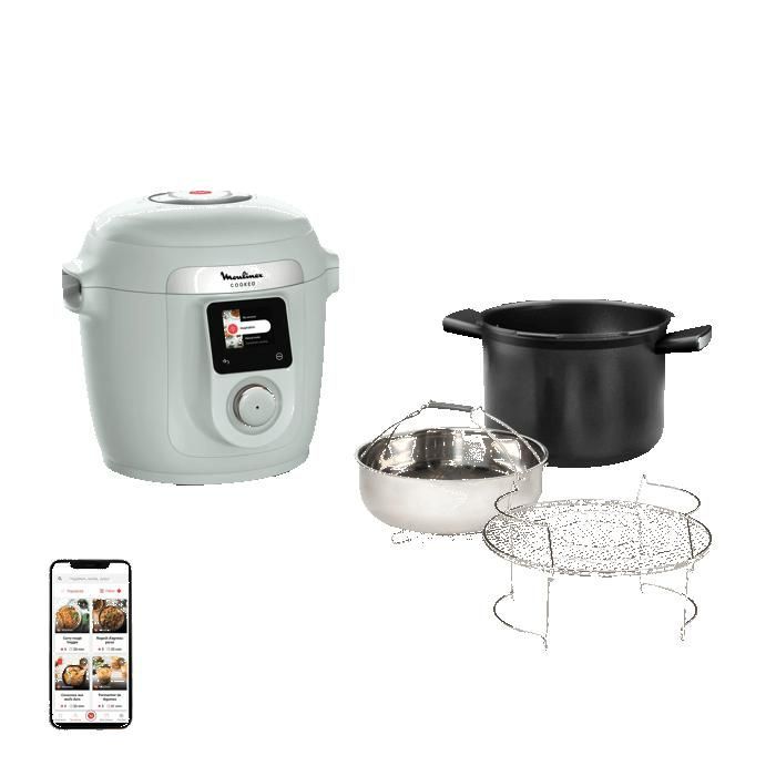 Moulinex Cookeo Wifi 10-en-1, Multicuiseur, 6L, 10 modes de cuisson, Eucalyptus CE96G310