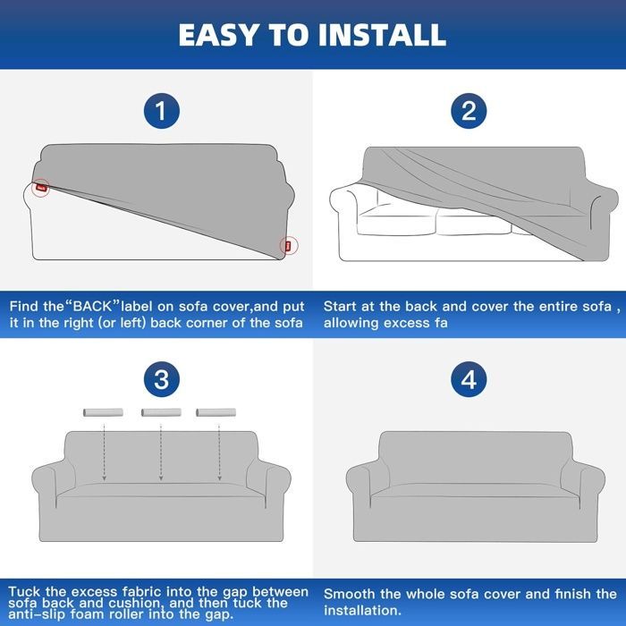 Funda para sofá de 3 plazas con reposabrazos, protección antiarañazos para gatos y perros, color gris.