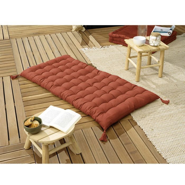 SOPHIE - Materasso da pavimento con nappe 60x120 cm Cotone Colore Terracotta