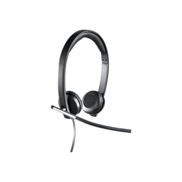 Fone de ouvido com fio Logitech H650E com USB e microfone estéreo - Preto