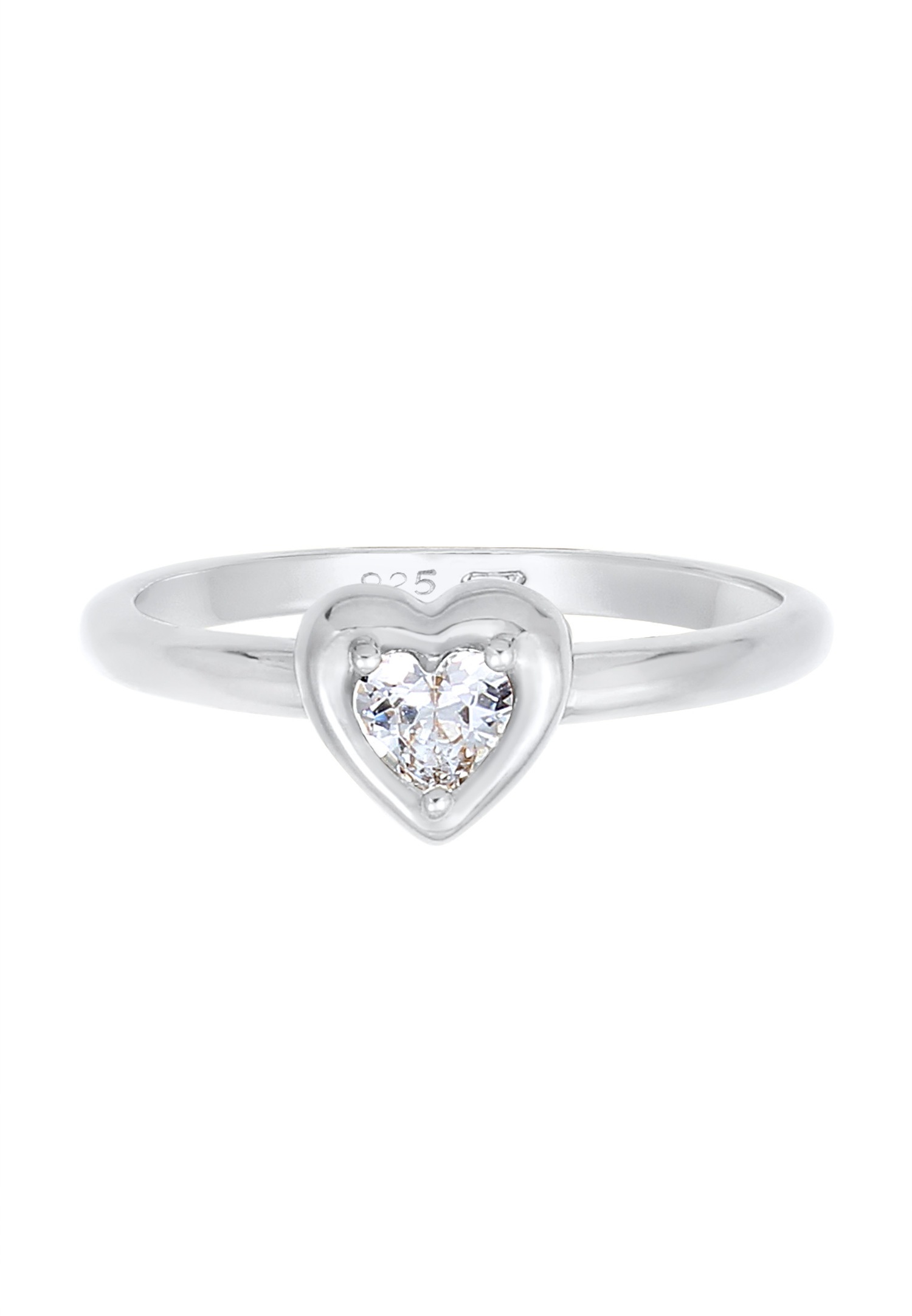 Elli Coeur Amour avec Cristaux de Zircone Bague Femme - (925/1000) Argent Plaqué Or
