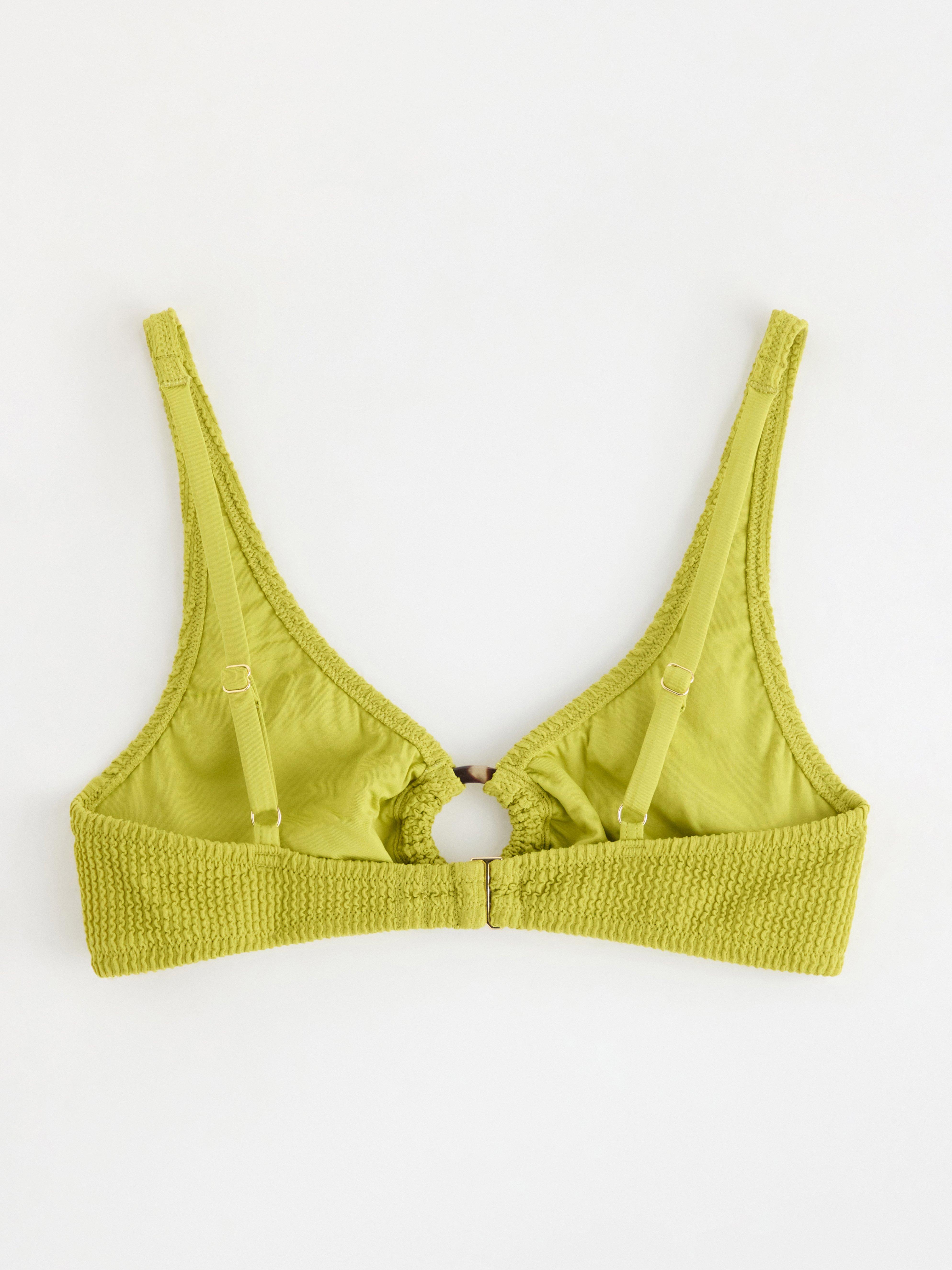 Krinklad bikiniöverdel Light Dusty Lime