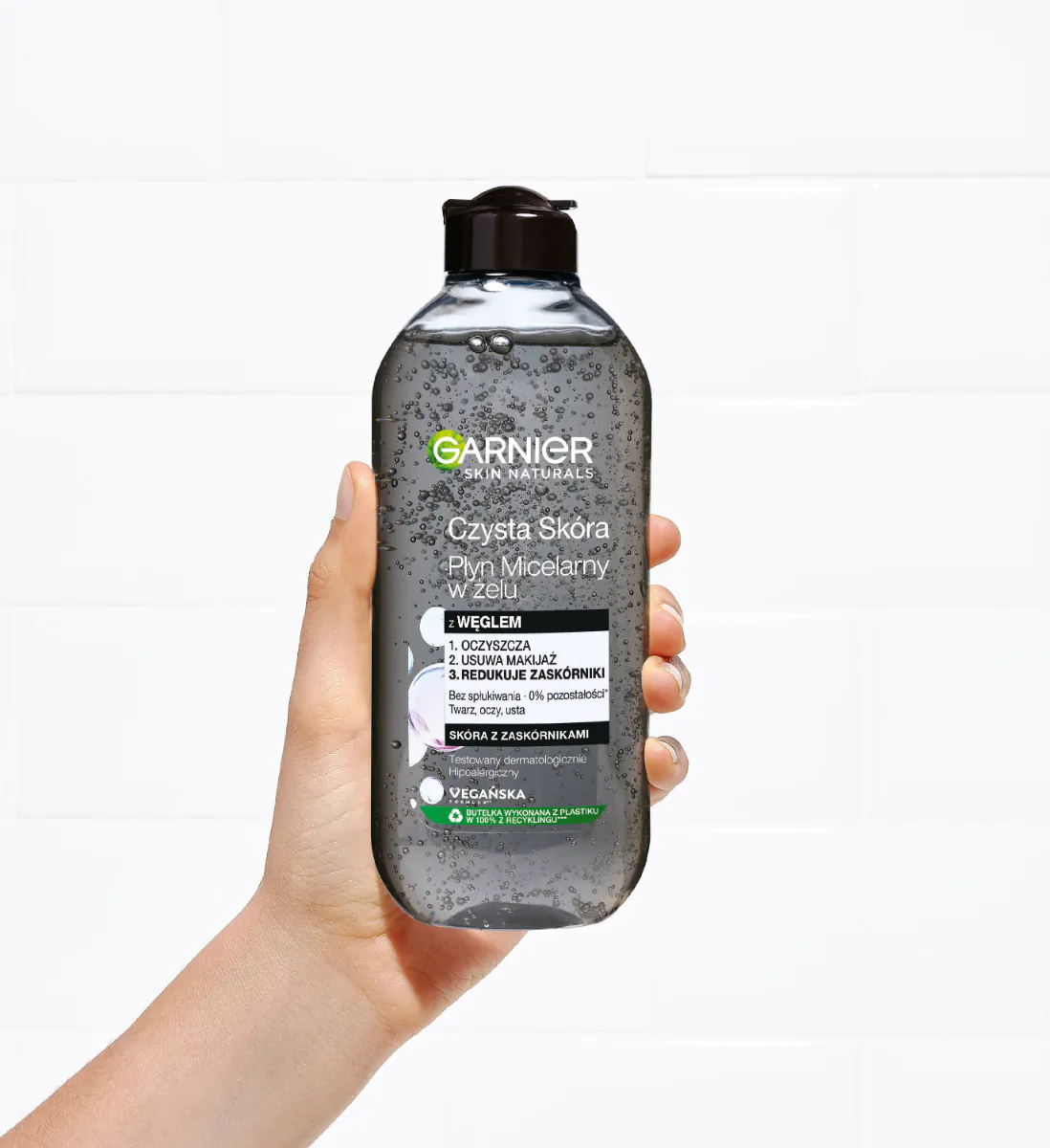 Garnier Skin Naturals Czysta Skóra Oczyszczający płyn micelarny w Żelu z Węglem i Kwasem Salicylowym
