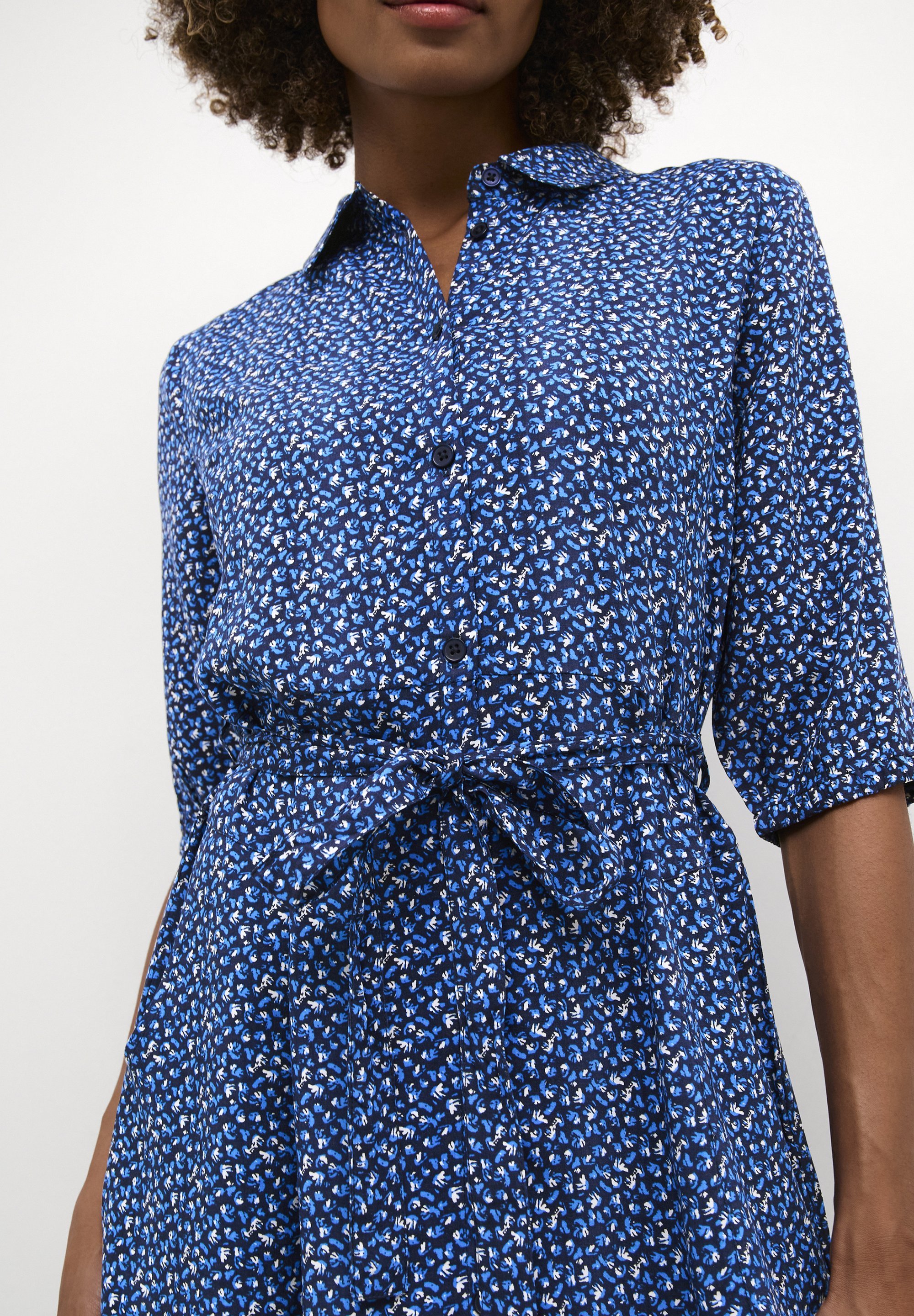 CRTIAH Crème - Robe-chemise - Bleu peau d'animal