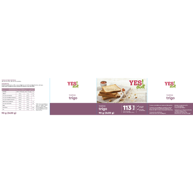 YES! dietiniai kvietiniai skrebučiai 3 x 30 g 3 x 30 g