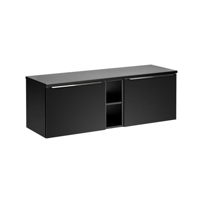 Conjunto de baño - GENÉRICO - Rosario Negro - Lavabos dobles - 140 cm - Mueble suspendido