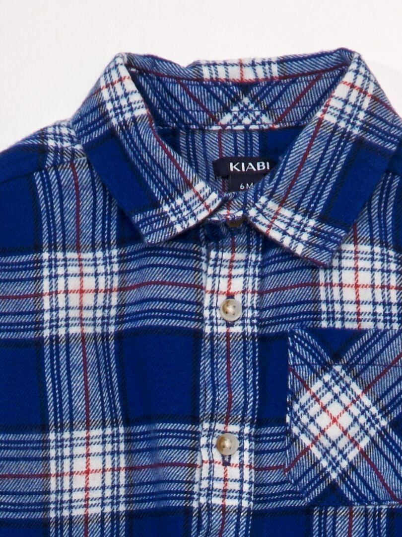 Camisa de flanela xadrez - AZUL