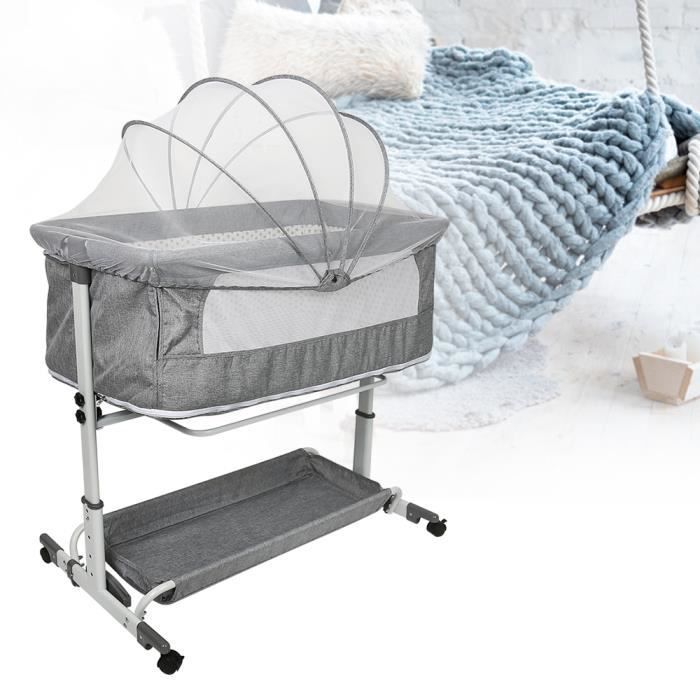 RUII Vagga - 3 i 1 Babysäng - Paraplysäng - Extrasäng - Grå - Essential - 15 kg - 95 x 58 x 74-90 cm