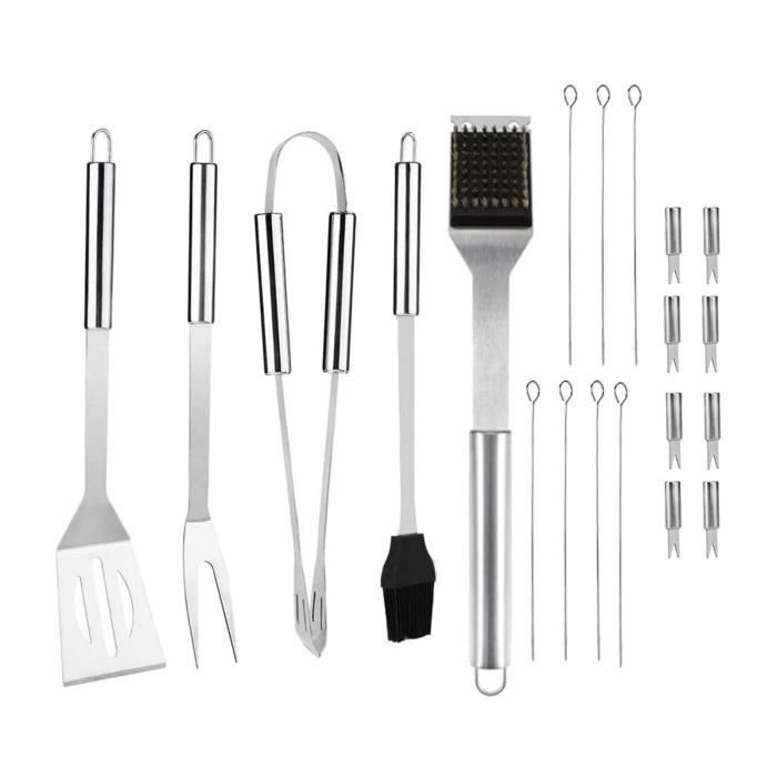 HOMYL 20-delige barbecueset - roestvrij staal - nylon opbergtas - gemakkelijk schoon te maken