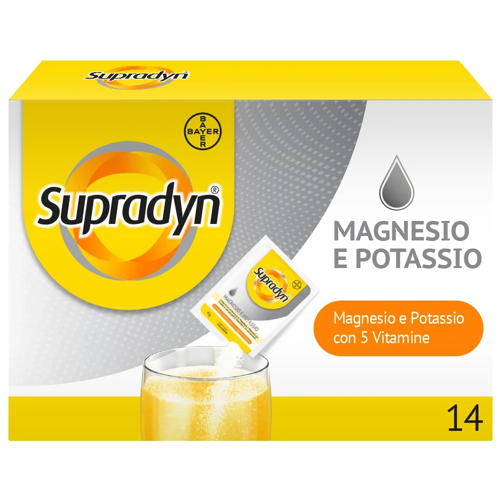 Supradyn Suplemento alimentar com magnésio e potássio 14 sachês Vitaminas e minerais