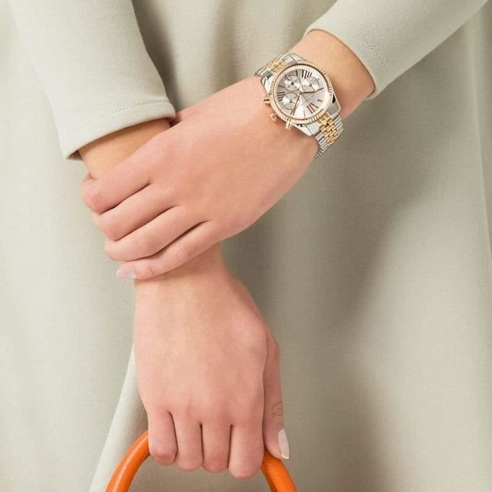 Relógio feminino - MICHAEL KORS Lexington MK5735 - Quartzo - Pulseira de aço - Prateado/Dourado