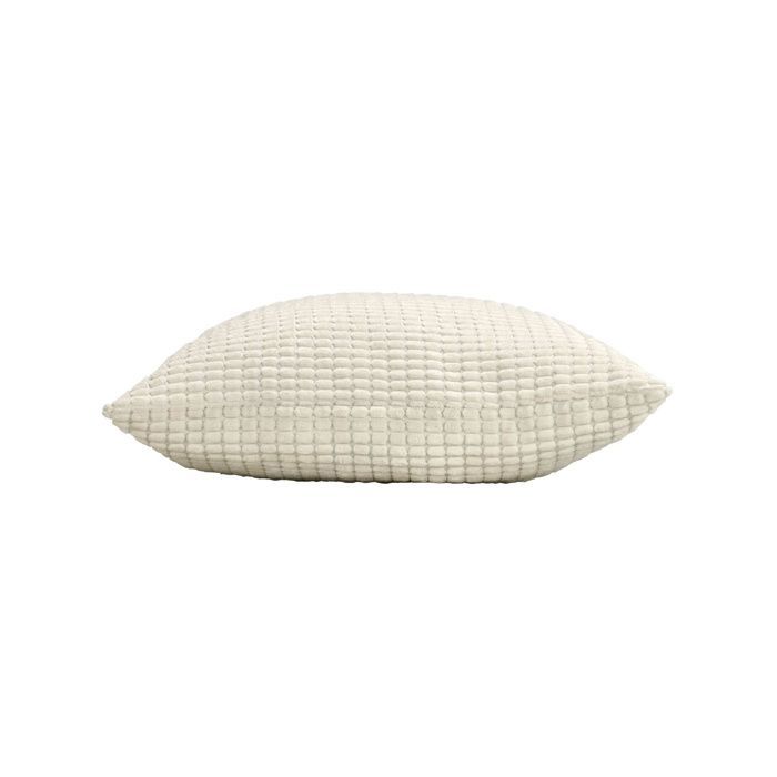 Douceur d'Intérieur — Cuscino sfoderabile 45x45 cm Altalena in velluto goffrato, Naturale (Beige)