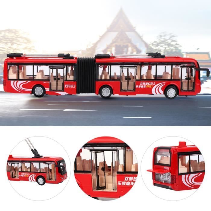 Ônibus eletrônico de brinquedo MXZZAND - Modelo de trânsito infantil - Vermelho
