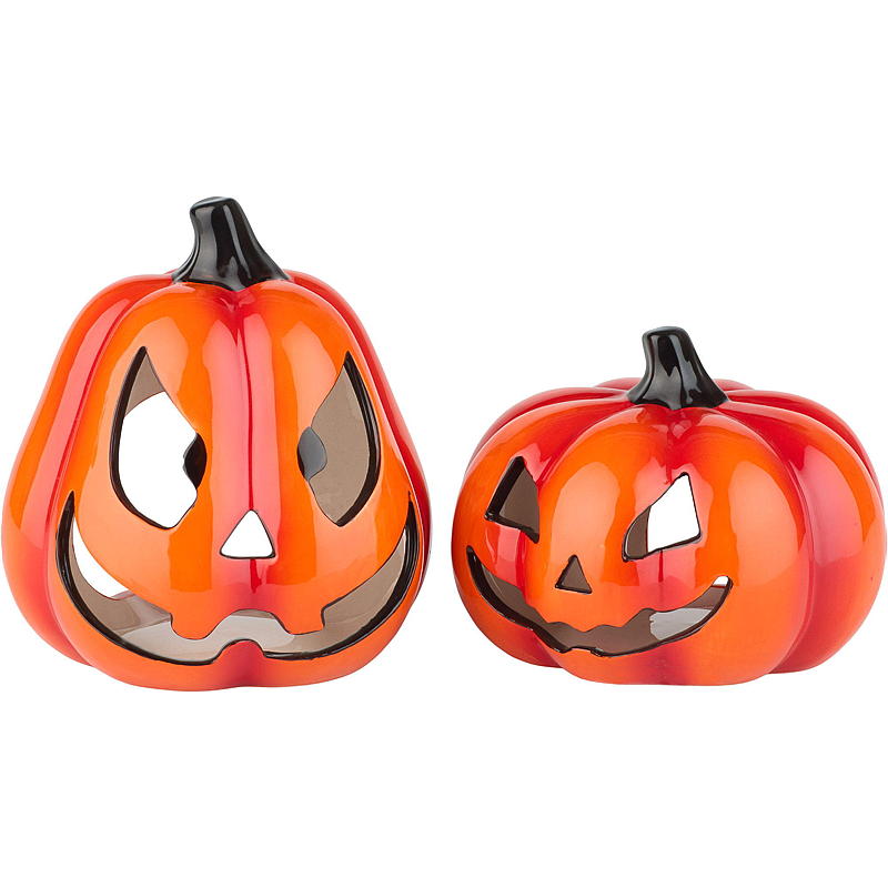 Portavelas con forma de calabaza