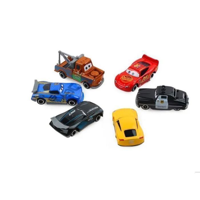 Caminhão Mack Cars com 6 carrinhos de metal da Disney Pixar - Conjunto de brinquedo Relâmpago McQueen e Amigos