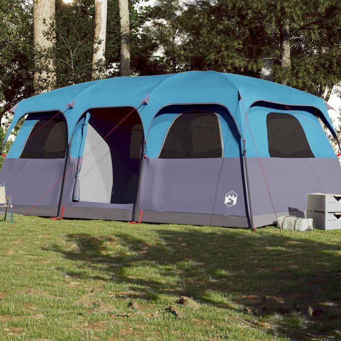 Tienda de campaña familiar vidaXL para 10 personas, color azul, impermeable, para acampar, jardín o jardín (modelo 94540).