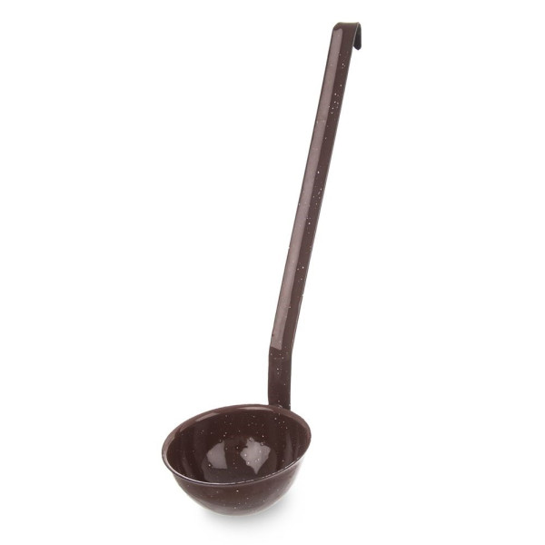 Chochla emaliowana do nalewania zupy sosu 35 cm BROWN 170 ml