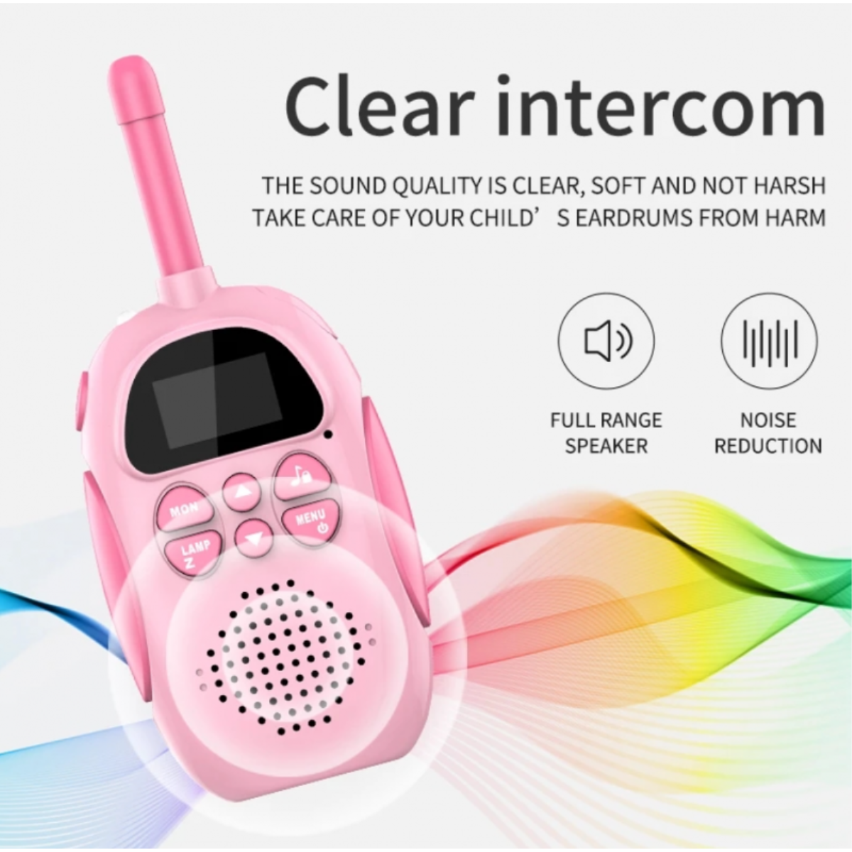 Talkie-walkie sans fil rechargeable Smartek, portée jusqu'à 3 km (lot de 2)