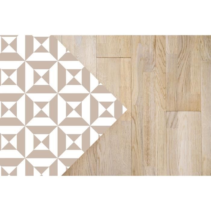 Tapis Vinyle Panorama Géométrie Rose 40x80 cm - Tapis pour Cuisine, Bureau et Salon en PVC