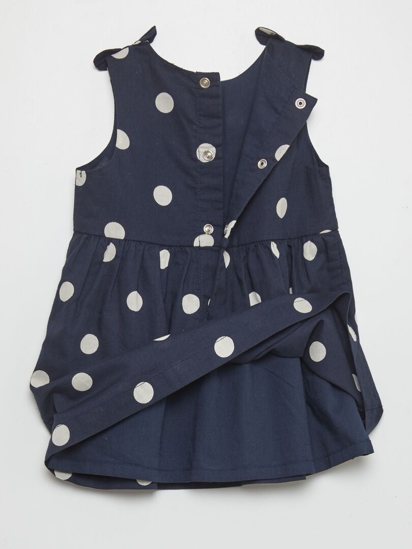 Mouwloze jurk met patroon - BLAUW