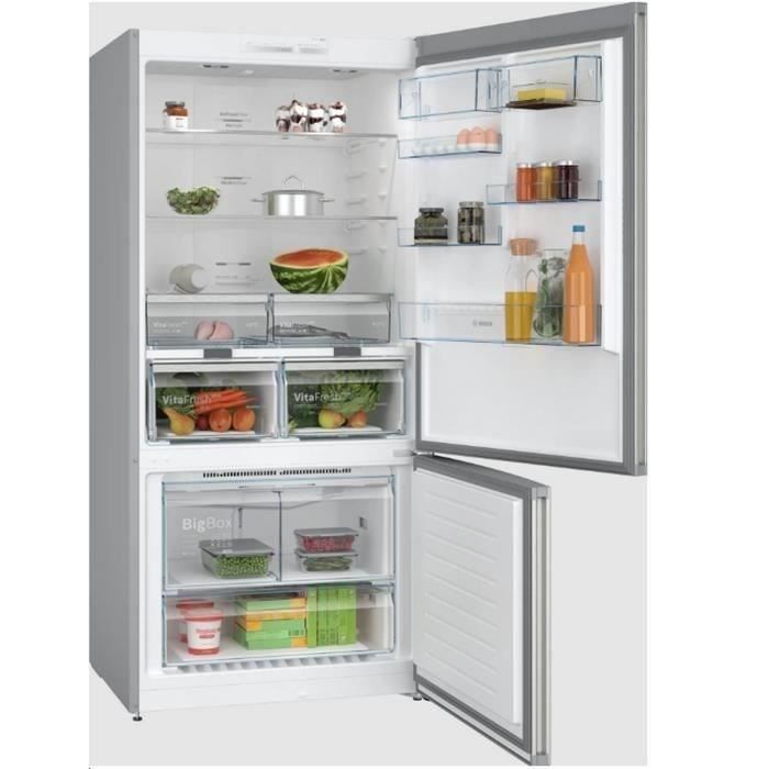 Combi refrigerator - BOSCH - KGN86VIEA - Energy Class E - 479 L - 186 x 86 x 81 cm - Brushed steel