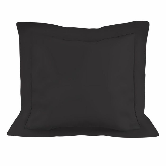 Funda de almohada de algodón percal antracita 63x63 cm, de Soleil d'ocre