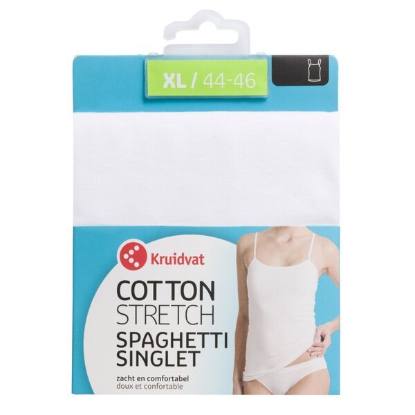 Kruidvat kokvilnas elastīgās sieviešu spageti lencītes<br>baltas, XL izmērs