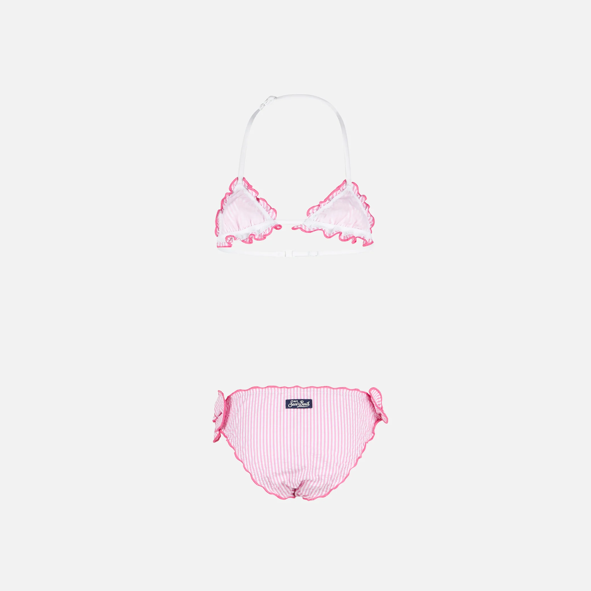 Randig triangelbikini för flickor