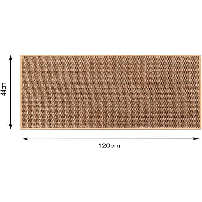 Tapis Cuisine Devant Evier 44 x 120cm, Antidérapant en Caoutchouc et Lavable, en Jute, Lin, Brun