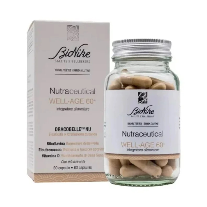 BIONIKE Bionike Nutraceutical Well-Age 60+ 60 rastlinskih kapsul Prehransko dopolnilo za zrelo kožo
