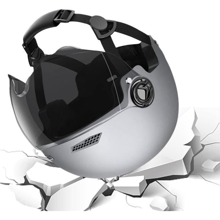 Casque de vélo avec visière - AQSACOKIYA - Casque Trottinette Electrique - Haute protection - Taille 54-62cm - Gris