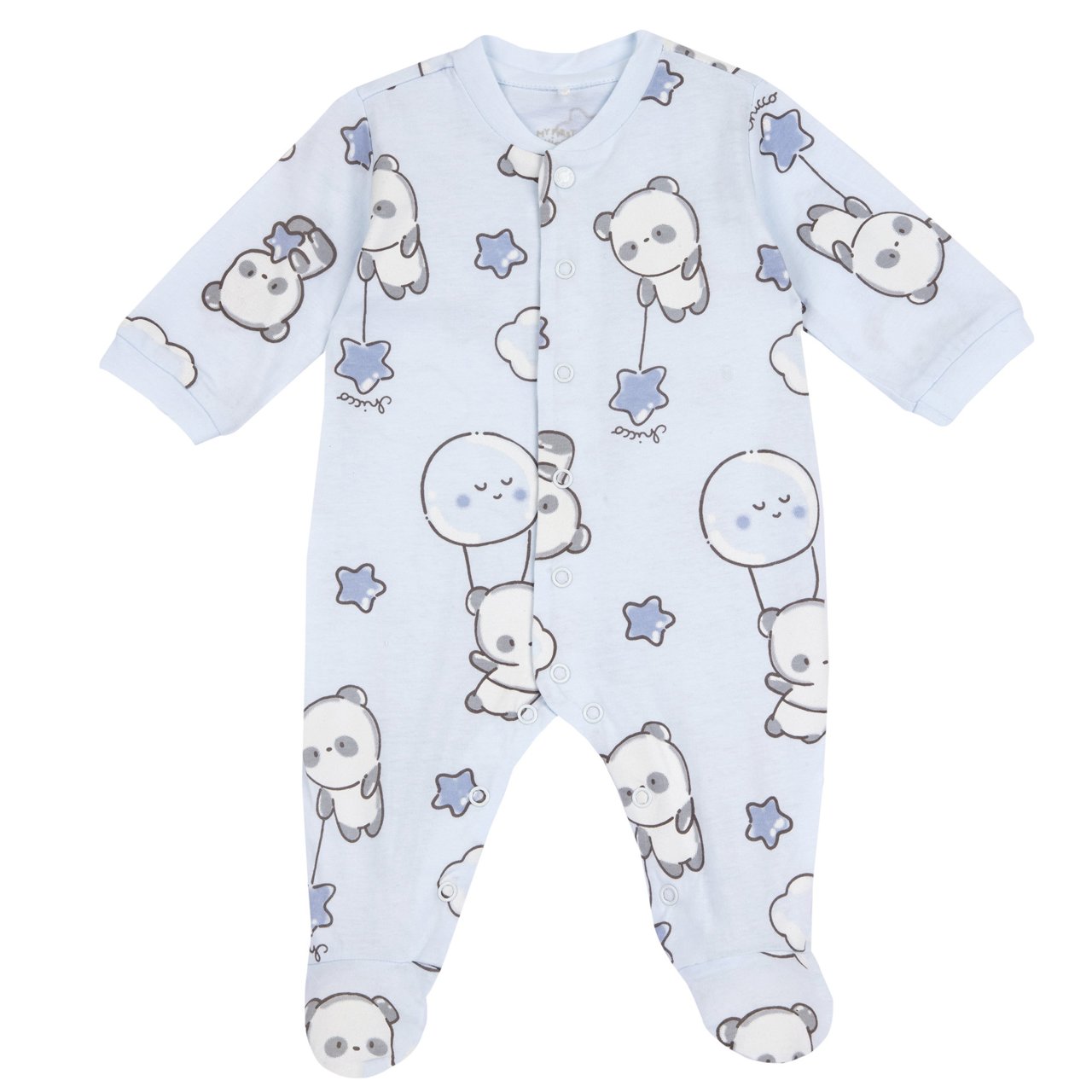Pyjama ours en peluche bleu avec ouverture sur le devant