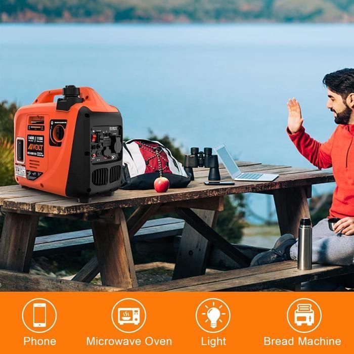 Generator - BAZARLAND30 - 1400W - Silent - AC 230V/DC 12V/USB Outlets - Portable