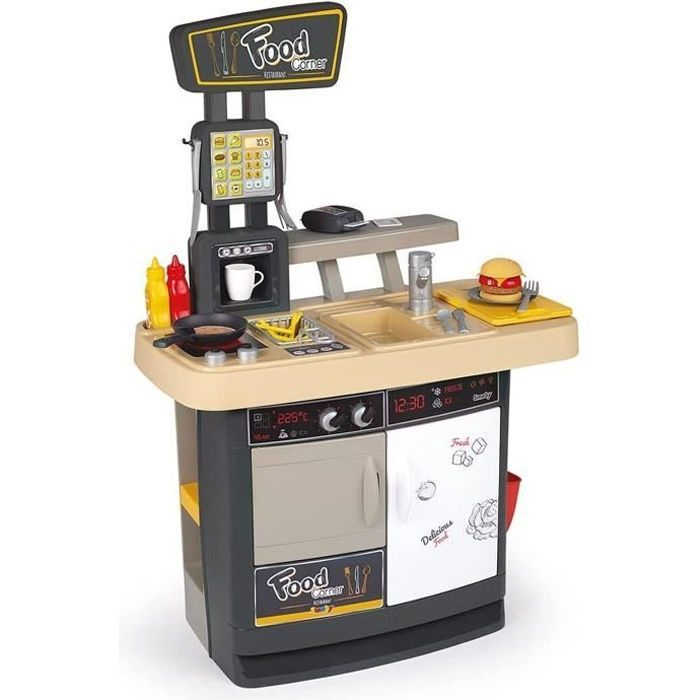 Smoby - Food Corner - Ravintolakeittiö - Roolileikkileikki 29 lisävarusteella