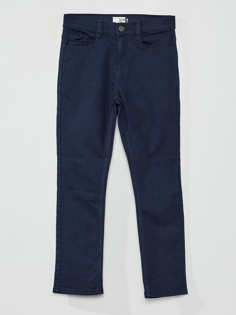 Slim fit jeans met 5 zakken - blauw