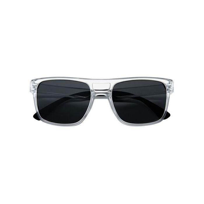 Men's Rectangular Sunglasses with Double Bridge, Clear Lens, Sebastien Loeb Racing Brand, Category 3 Protection, Modern and Comfortable