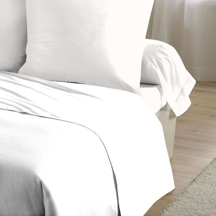 Sábana plana - HOME LINGE PASSION - microfibra de 82 g - 240 x 300 cm - Blanca