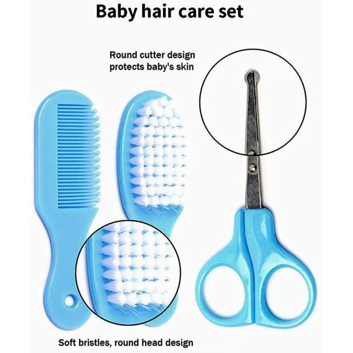 Kit de cuidado para bebés de 8 piezas, neceser profesional para bebés, kit de cuidado para recién nacidos, libre de BPA, azul.