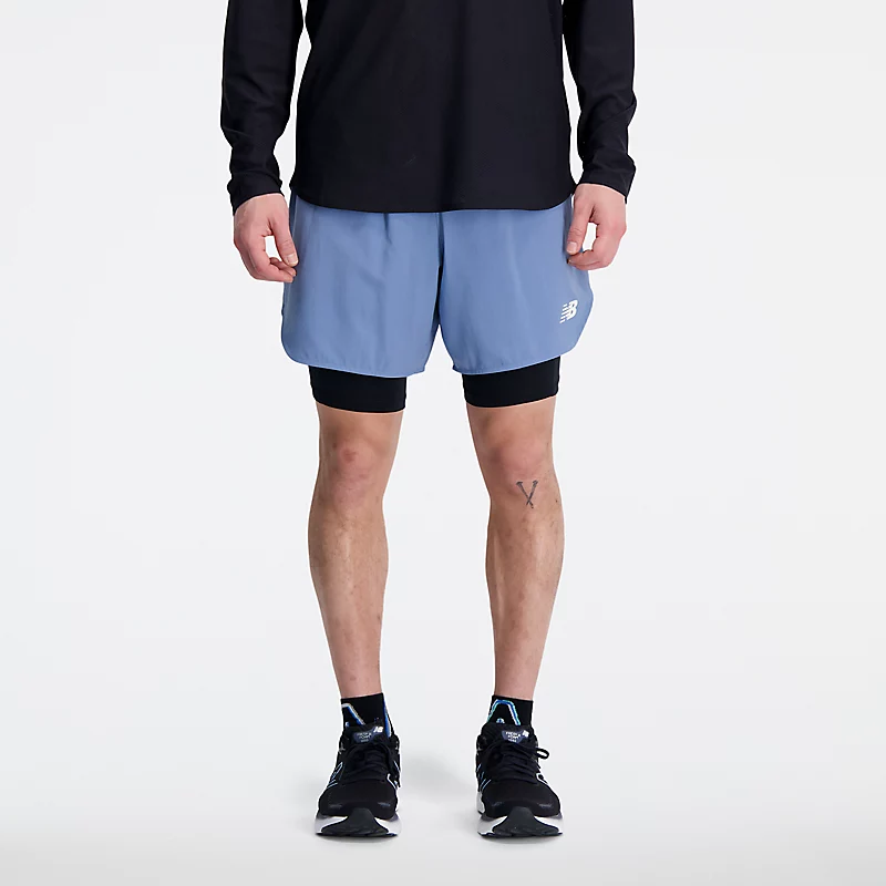 Q Speed 6-inch 2-in-1 shorts voor heren – Mercury Blue