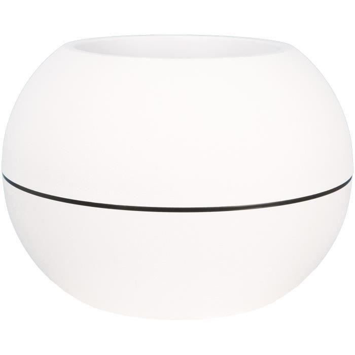 Fioriera rotonda - RIVIERA - GRANITE BALL - Plastica - D50 H34.5 cm - Bianca