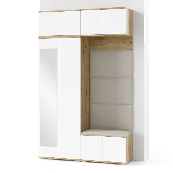 Garderoba z panelami Aura 3 Trinity 06 artisan biały