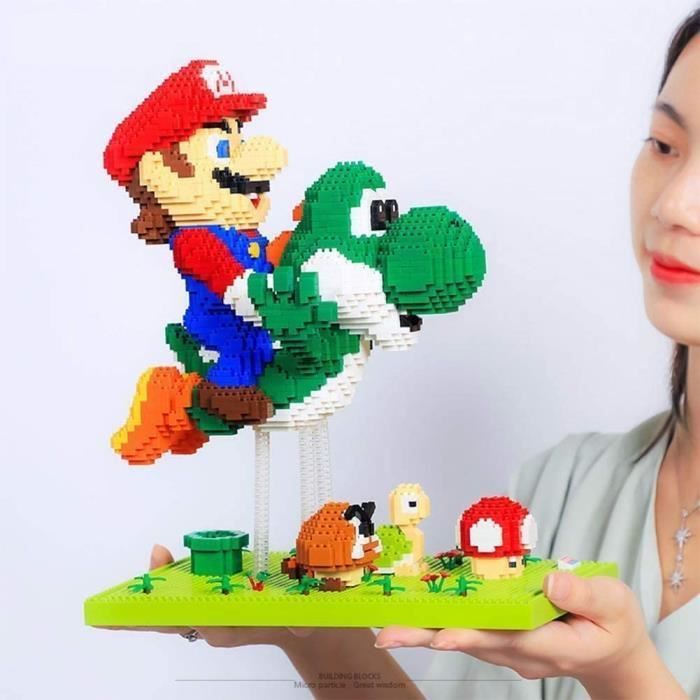 KIT MODELISME Superhero Mario Fly Yoshi Building Building Blocks Jouets 3D Dinosaure Modegravele Assembleacute Figure Nano