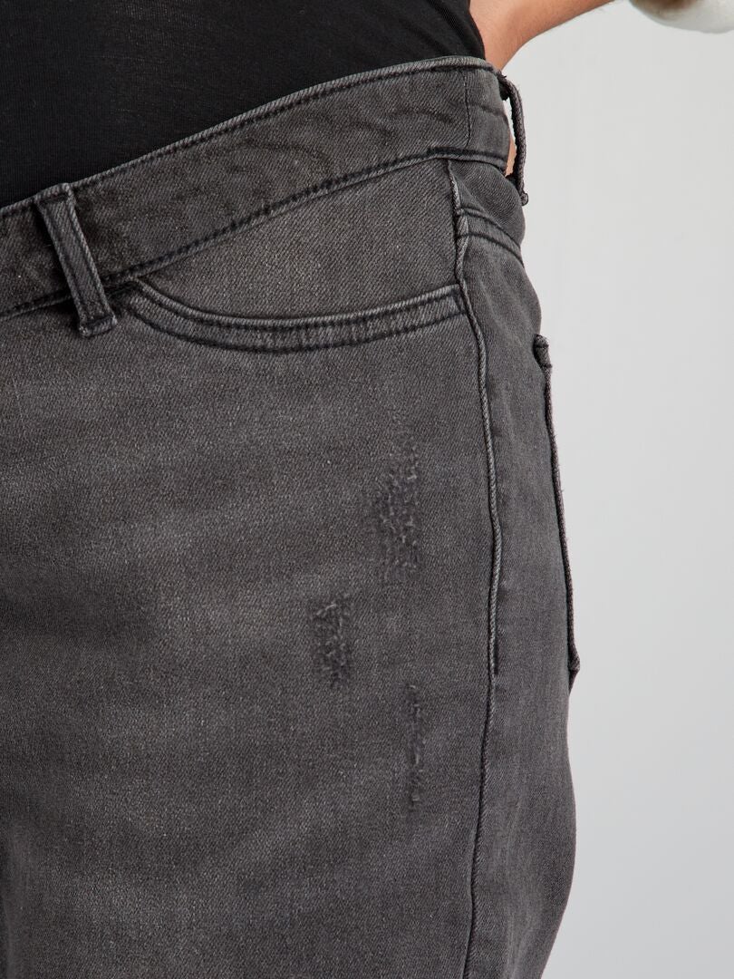 Zwangerschapsjeans met slijtage-effect - GRIJS
