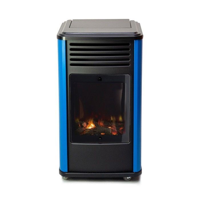 Calentador de gas de 3,4 kW, efecto de llama azul + manguera de gas + regulador de butano, Manhattan Sahara