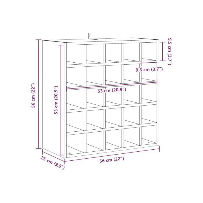 Botellero de pino - vidaXL - Natural - Pino macizo - 62x25x62 cm - Modular - Gran capacidad de almacenamiento